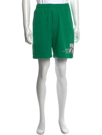 Pre-owned Helmut Lang Graphic Print Jogger Shorts In Green