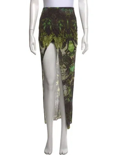 Pre-owned Helmut Lang Graphic Print Long Skirt In Multi