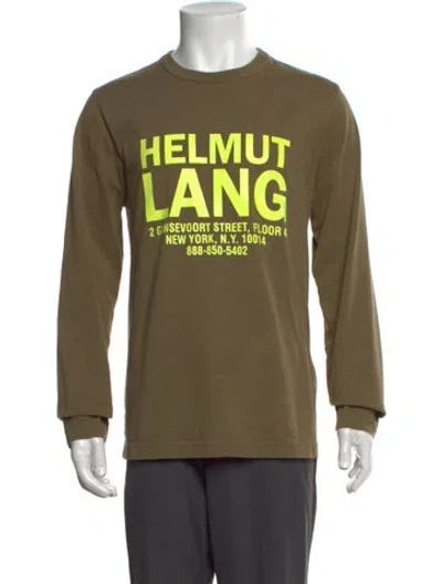 Pre-owned Helmut Lang Graphic Print Long Sleeve Shirt In Green