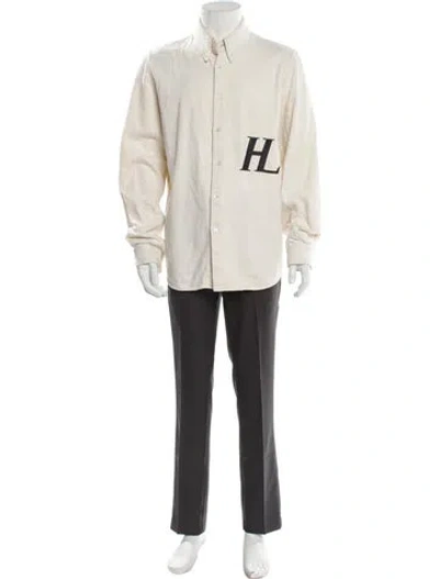 Pre-owned Helmut Lang Graphic Print Long Sleeve Shirt In Neutral