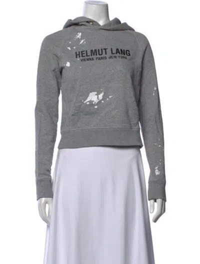 Pre-owned Helmut Lang Graphic Print Midi Length Dress In Gray
