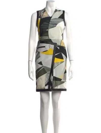 Pre-owned Helmut Lang Graphic Print Mini Dress In White
