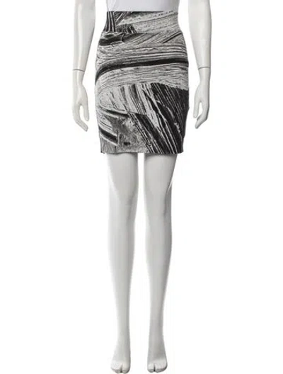 Pre-owned Helmut Lang Graphic Print Mini Skirt In White