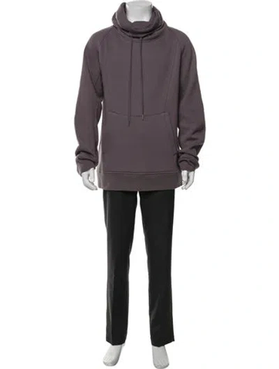 Pre-owned Helmut Lang Graphic Print Mock Neck Hoodie In Purple
