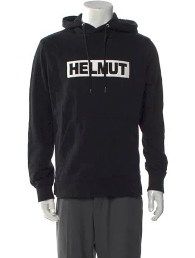 Pre-owned Helmut Lang Graphic Print Mock Neck Pullover In Black