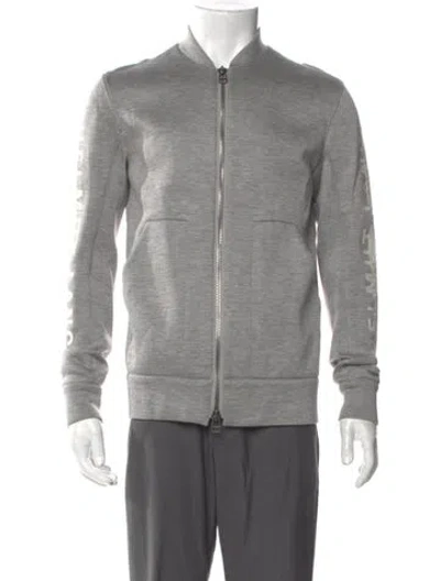 Pre-owned Helmut Lang Graphic Print Mock Neck Sweatshirt In Grey