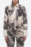 HELMUT LANG GRAPHIC PRINT COTTON TRUCKER JACKET