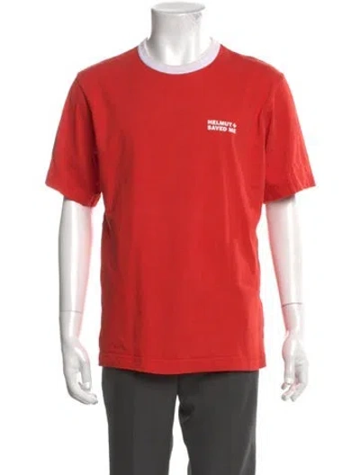 Pre-owned Helmut Lang Graphic Print Short Sleeve Shirt In Orange