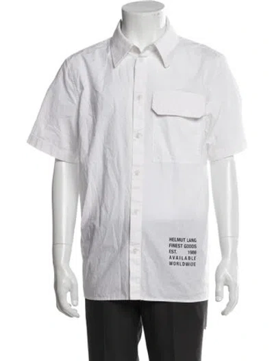 Pre-owned Helmut Lang Graphic Print Short Sleeve Shirt In White