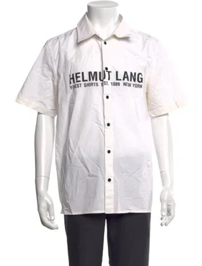 Pre-owned Helmut Lang Graphic Print Short Sleeve Shirt In White