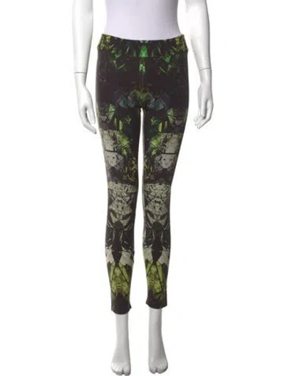 Pre-owned Helmut Lang Graphic Print Skinny Leg Pants In Black/green