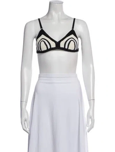 Pre-owned Helmut Lang Graphic Print V-neck Sports Bra W/ Tags In Black