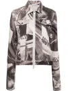 Helmut Lang Graphic Print Organic Cotton Trucker Jacket In Black
