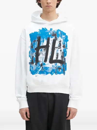 Helmut Lang Graphic-print Hoodie In White