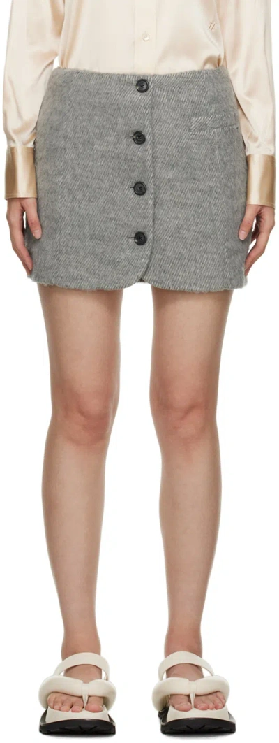 Helmut Lang Gray Blazer Miniskirt In Grey Melange - Q91
