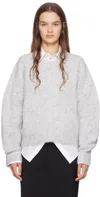 Helmut Lang Gray Brushed Apex Sweater In Lt Heather Grey - 06