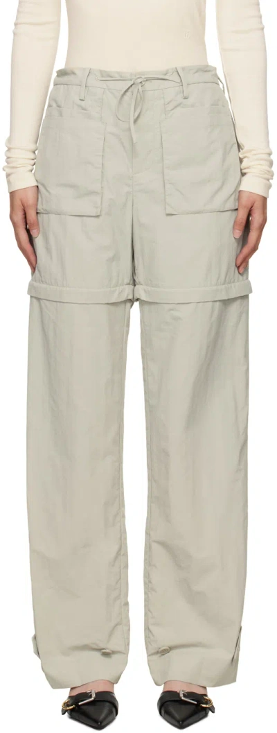 Helmut Lang Gray Convertible Utility Trousers In Stone - Wz4