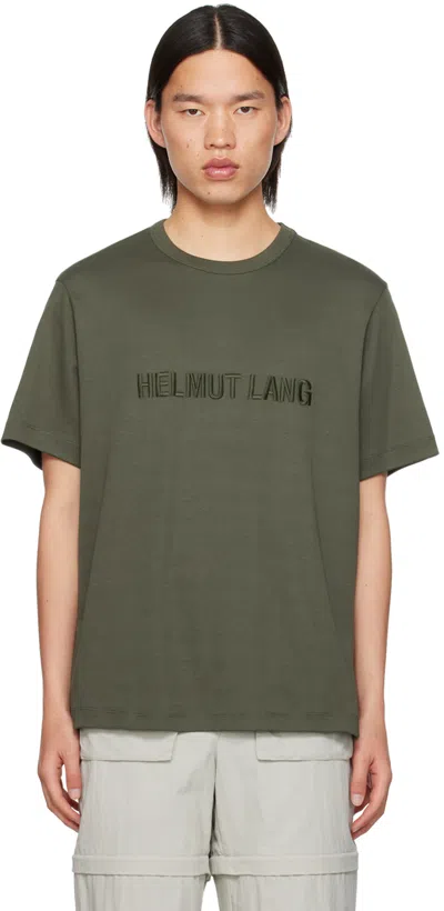 Helmut Lang Gray Embroidered T-shirt In Graphite