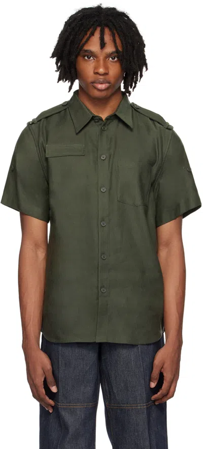 Helmut Lang Gray Epaulet Shirt In Graphite - V2s