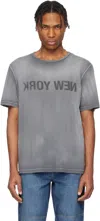 Helmut Lang Garment-dyed New York Tee In Gunmetal - Q14