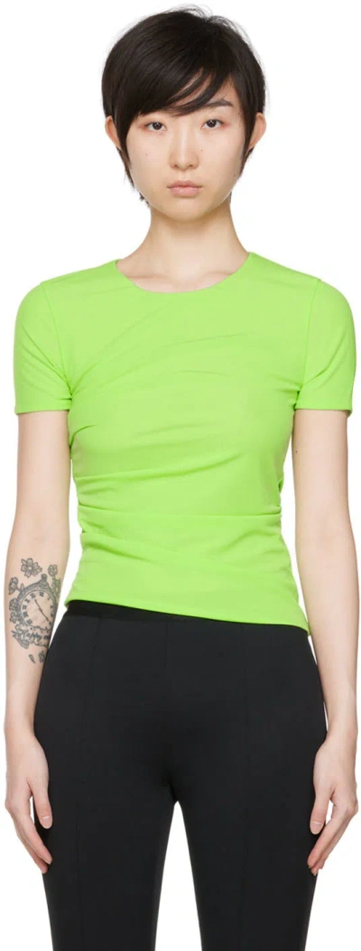 Helmut Lang Crepe Hosiery Reversible Short Sleeve T-shirt In Lawn