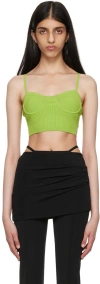 Helmut Lang Ribbed-knit Underwired Bra Top In Parrot - F5d