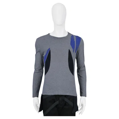 Pre-owned Helmut Lang Grey & Blue Long Sleeve T-shirt 2003 In Gray