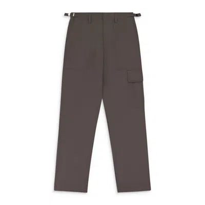 Helmut Lang Grey Military Straight Leg Cobblestone Trousers In Brown