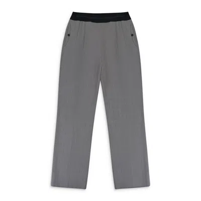 Helmut Lang Grey With Logo Pull On Elastic Band Waist Trousers In Gray