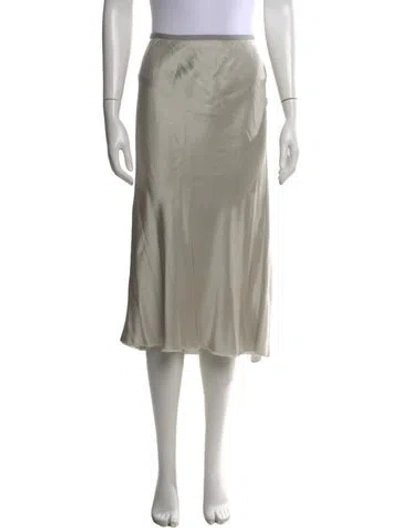 Pre-owned Helmut Lang Grosgrain Trim Midi Length Skirt In Gray