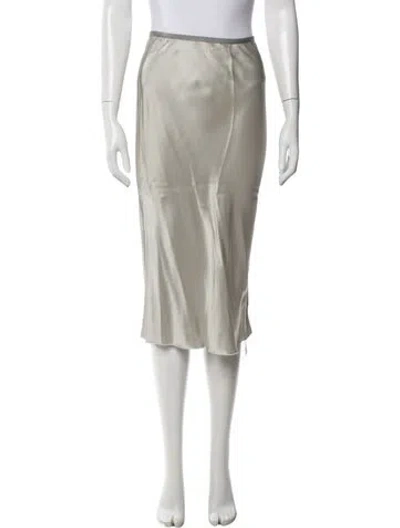 Pre-owned Helmut Lang Grosgrain Trim Midi Length Skirt In Grey