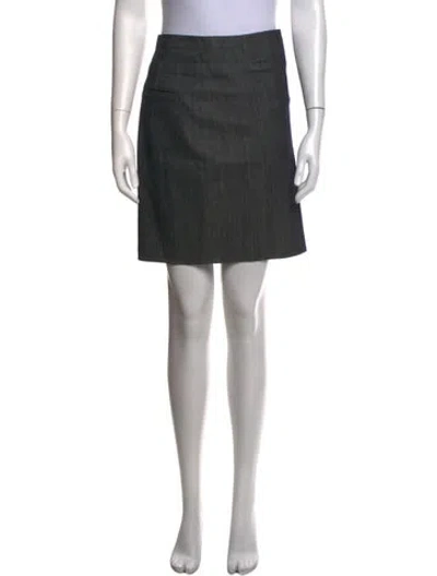 Pre-owned Helmut Lang Grosgrain Trim Mini Skirt In Blue
