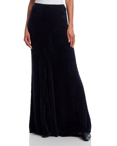 Helmut Lang Grunge Eyelash Maxi Skirt In Blue