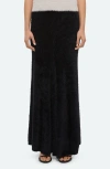 Helmut Lang Grunge Faux Fur Maxi Skirt In Black