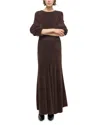 Helmut Lang Grunge Fuzzy Maxi Skirt In Espresso