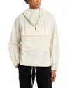 Helmut Lang Gusset Half Zip Hooded Jacket In Creme