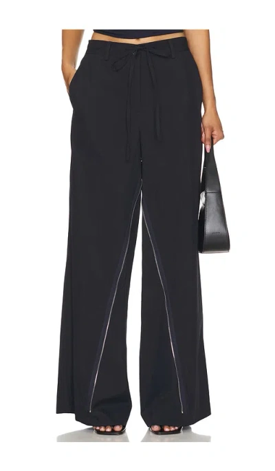 Helmut Lang Gusset Wide Leg Pant In 藏青色