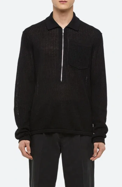 Helmut Lang Half Zip Linen Sweater