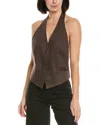 Helmut Lang Halter Linen-blend Vest In Brown
