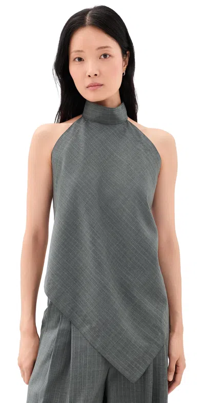 Helmut Lang Halter Scarf Top Grey Melange In Gray