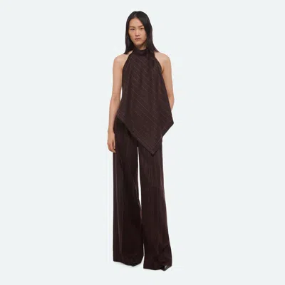 Helmut Lang Halter Scarf Top In Brown Multi