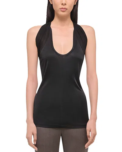 Helmut Lang Liquid Jersey Halter Top In Black