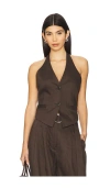 Helmut Lang Halter Vest In Brown