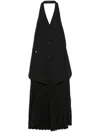 Helmut Lang Pleated Halter Vest Dress In Black