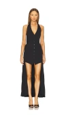 Helmut Lang Pleated Halter Vest Dress In Black