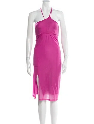 Pre-owned Helmut Lang Halterneck Knee-length Dress In Pink