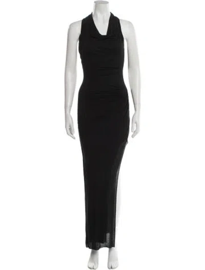 Pre-owned Helmut Lang Halterneck Long Dress In Black