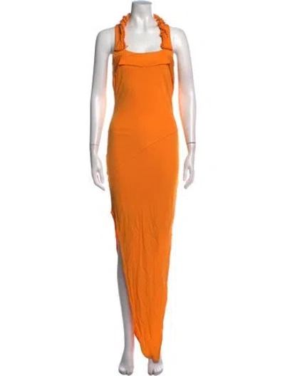 Pre-owned Helmut Lang Halterneck Long Dress In Orange
