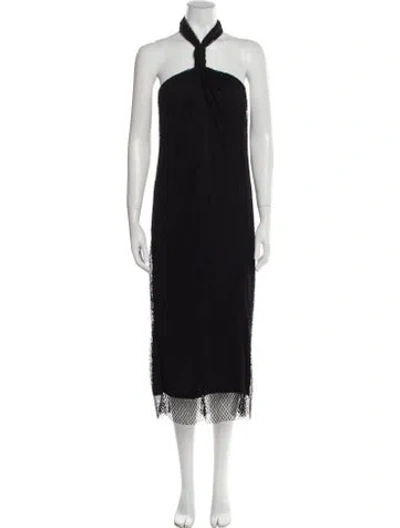 Pre-owned Helmut Lang Halterneck Long Dress W/ Tags In Black