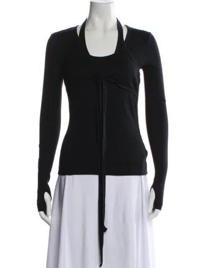 Pre-owned Helmut Lang Halterneck Long Sleeve Top In Black